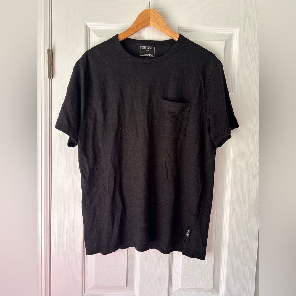 Todd Snyder men's black linen crew neck t-shirt size large